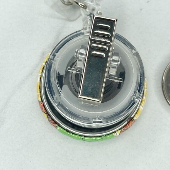 Bee Happy Flower Clip Retractable Reel School Work Badge ID Holder - Picture 6 of 8